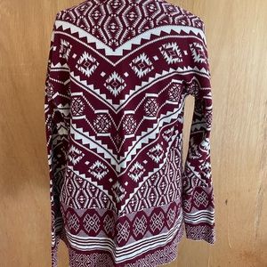 Maroon and white cardigan, long sleeve, size M, Pink Republic